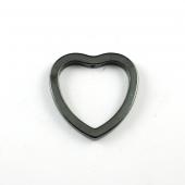 Hematite Hollow Heart 35mm Pendant